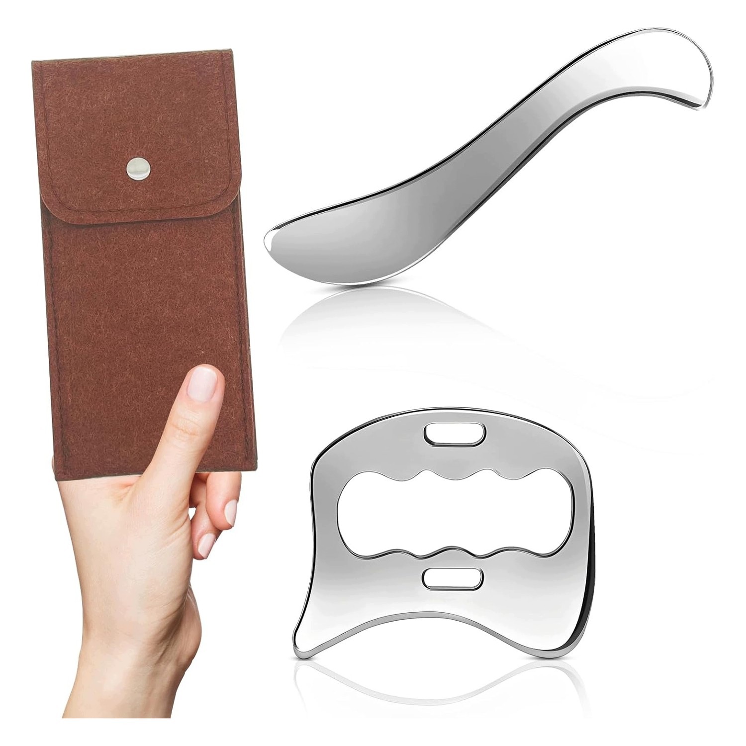 Masazer Gua Sha, lymfatický drenáž, dvojité okraje, ergonomický