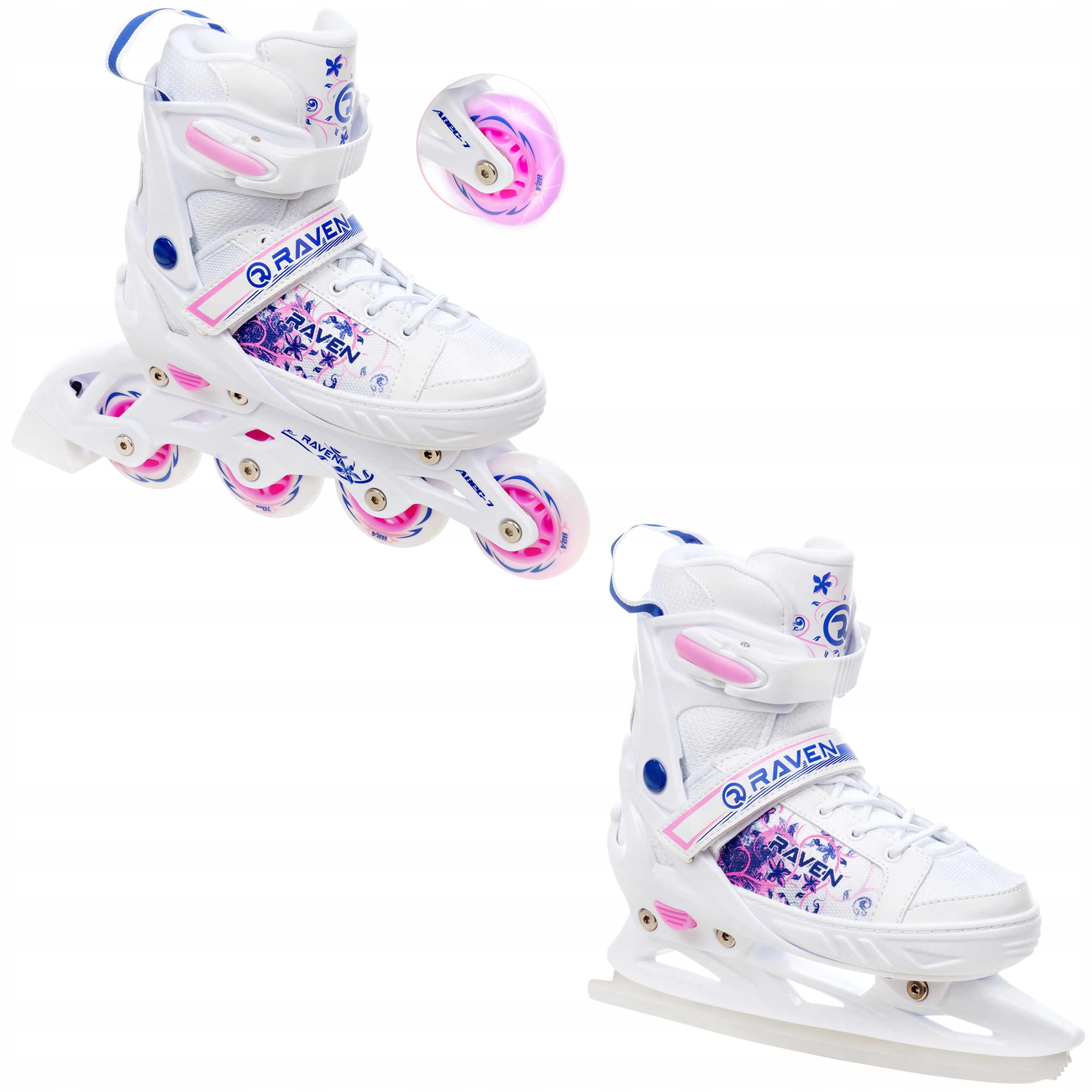 

Rolki Łyżwy 2w1 Raven Meia 28-32 Kółko Led