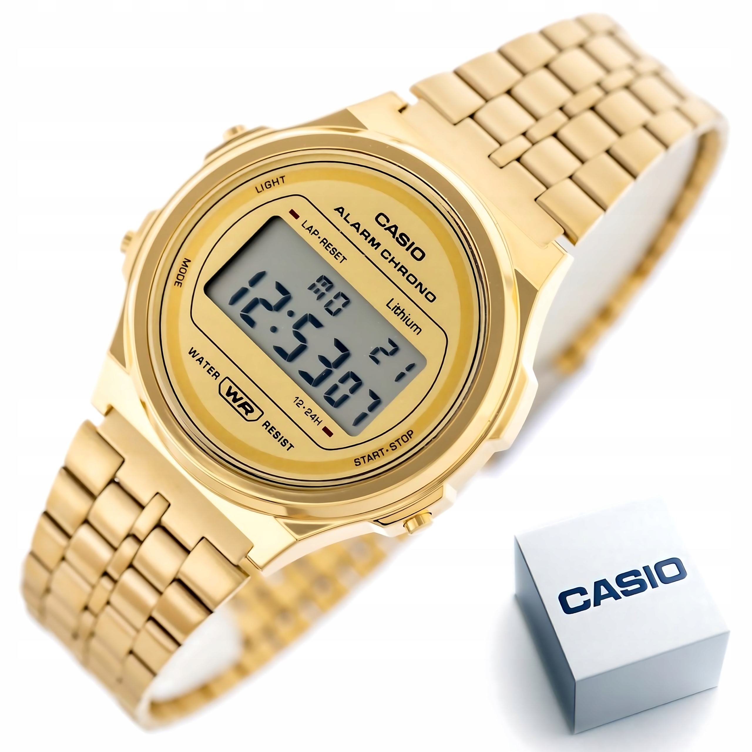 Elektronické dámské hodinky Casio A171WEG-9AD Zlaté Vintage Retro WR30 Box