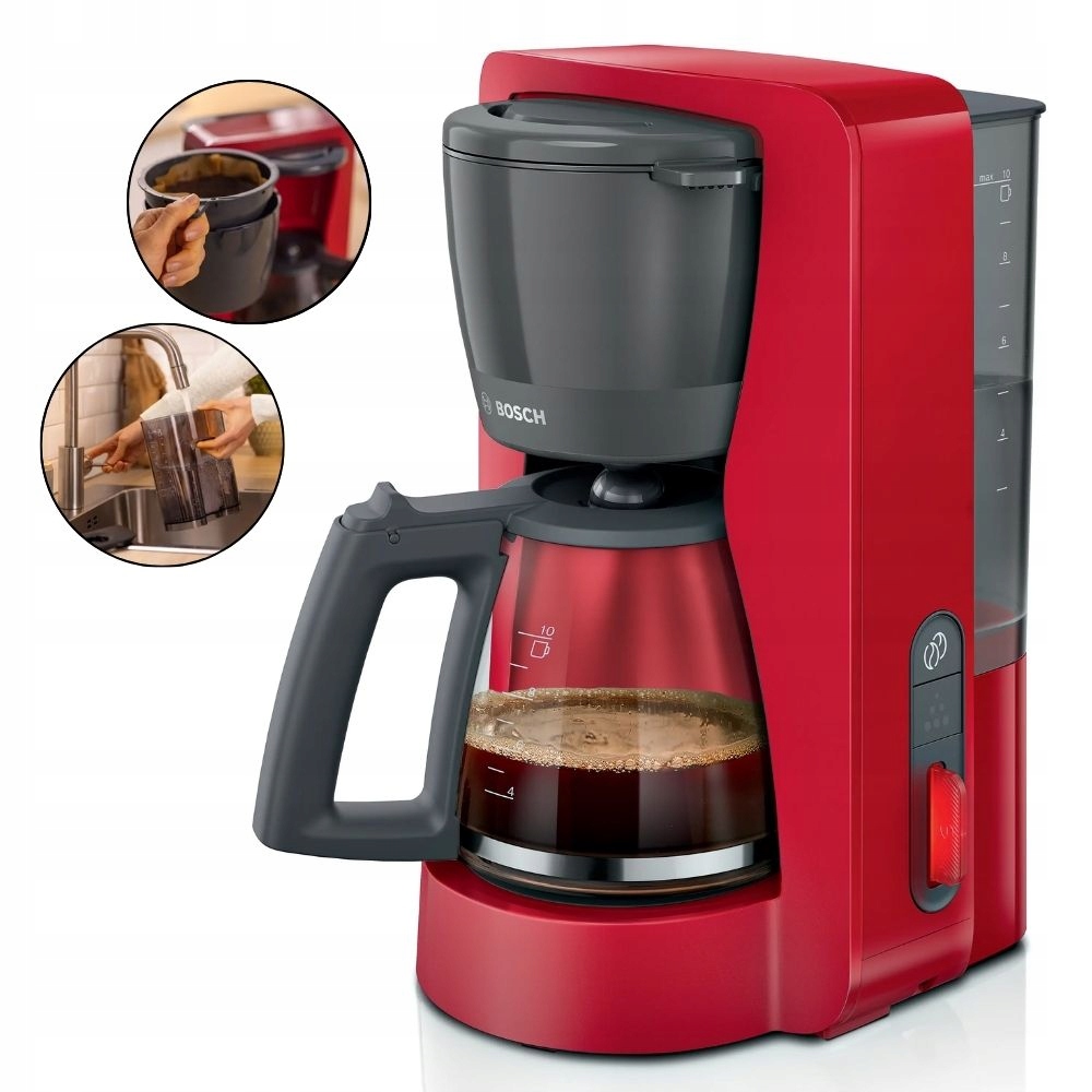 Ekspres przelewowy Bosch MyMoment TKA3M134 Szklany dzbanek 1,4l Aroma