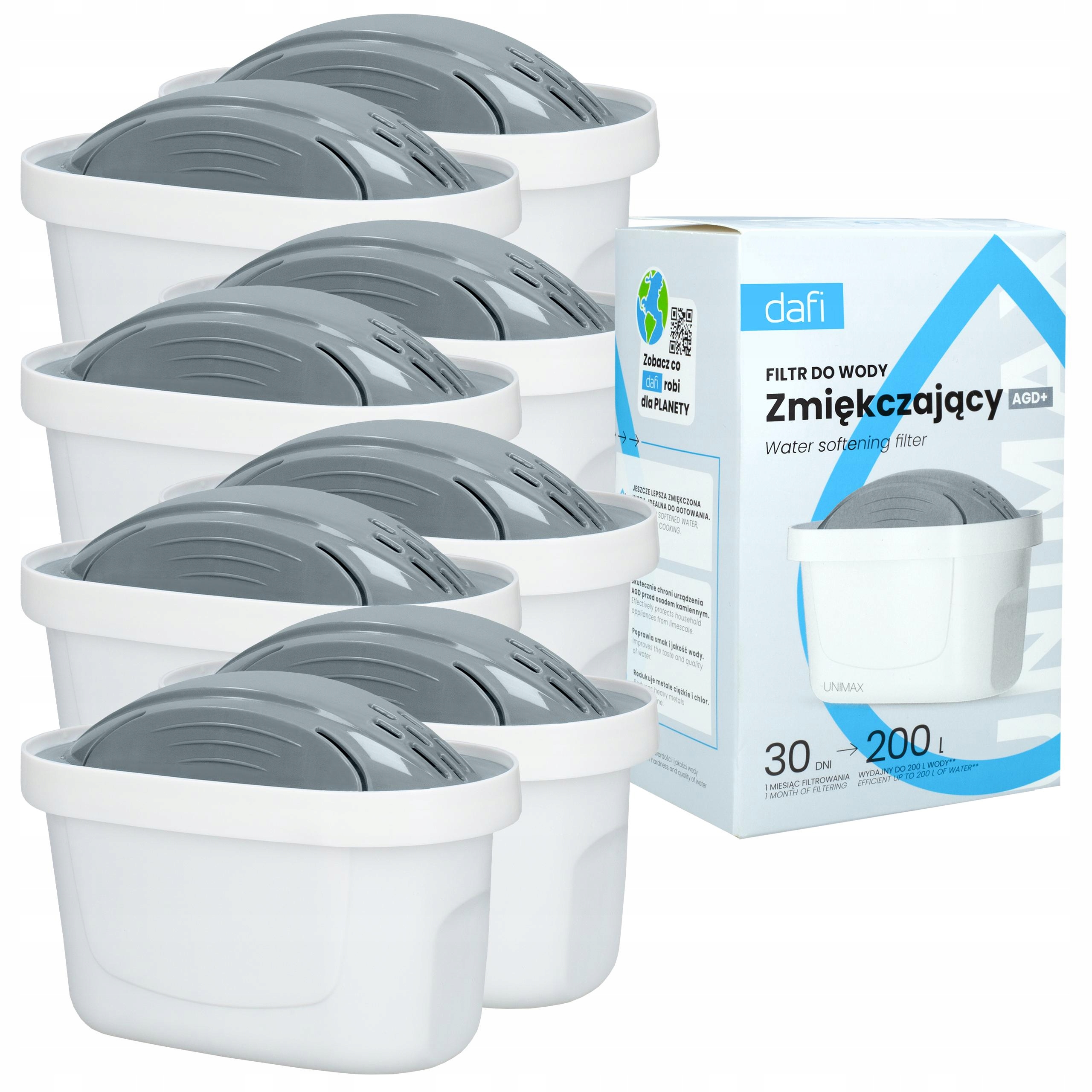 Filtr Dafi Unimax Agd+ do twardej wody do dzbanka Dafi 8 sztuk