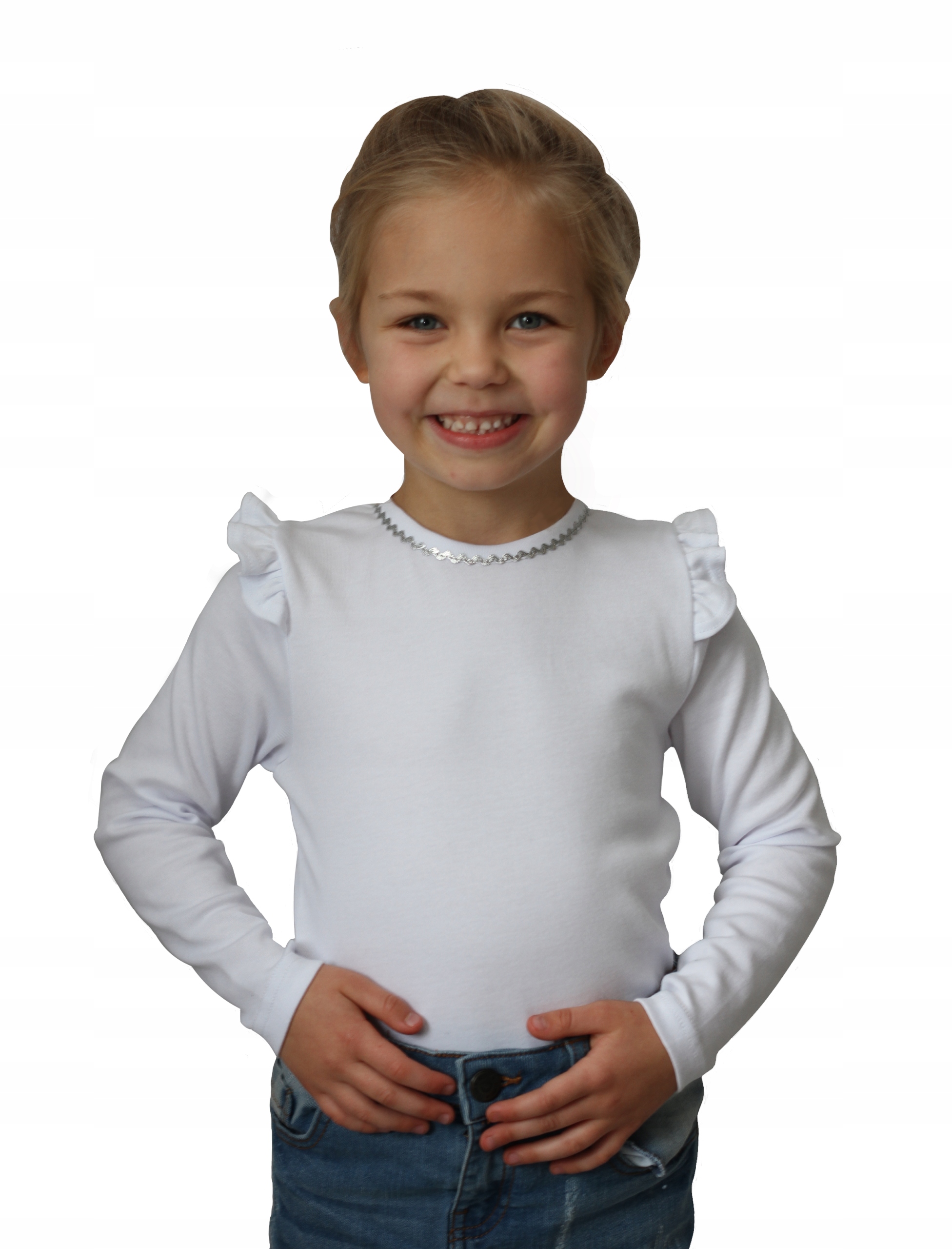 

Bluzka Biała Z Falbanką Roz. 104 Klaudynka