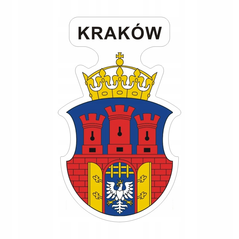 Naklejka z herbem z napisem 12 cm Kraków