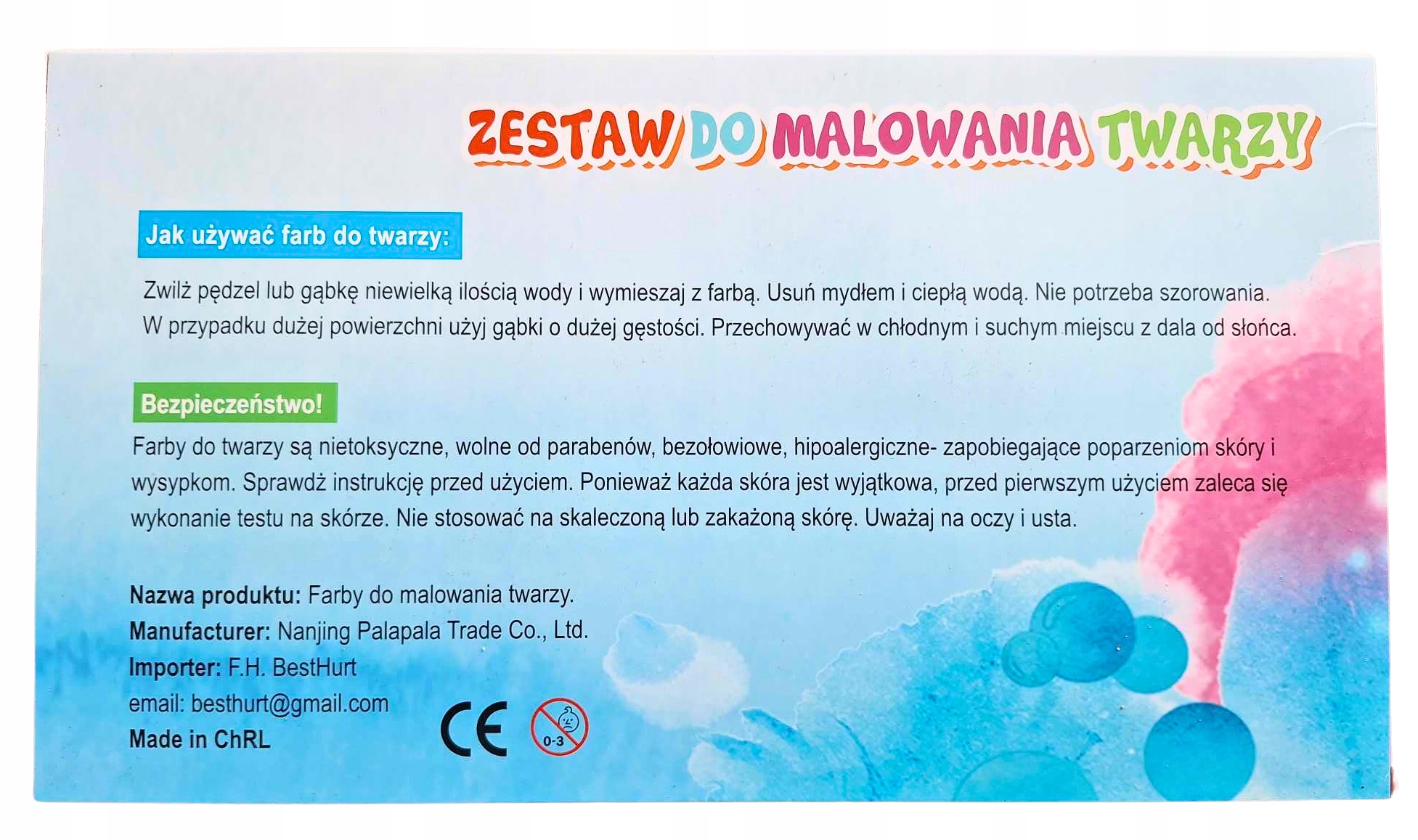 Farby Do Malowania Twarzy Dla Dzieci Tatuaze Zmywalne Szablony Zestaw XXL Wiek dziecka 6 m +