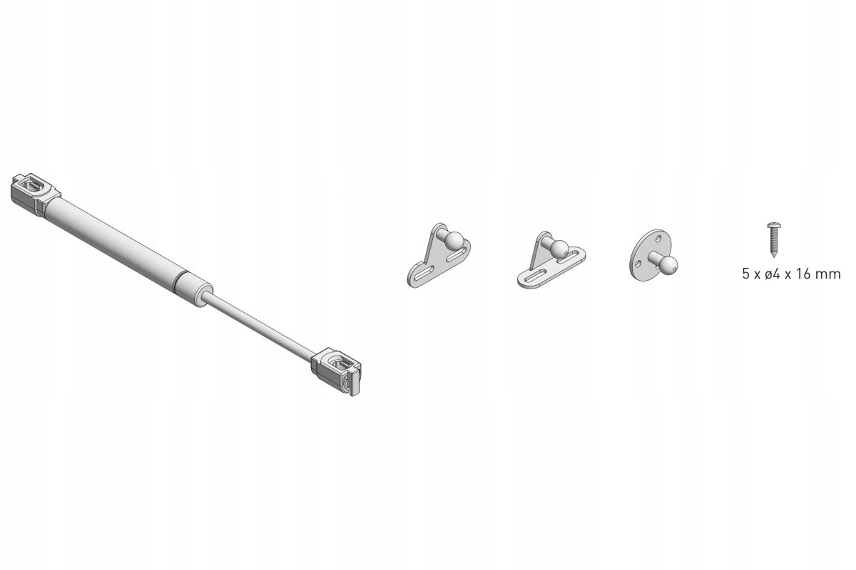 PODNOŚNIK MEBLOWY 150N OKAPOWY SIŁOWNIK GAZOWY DO FRONTÓW GÓRNYCH 2 SZTUKI Kod producenta 06.GTV.PG.150N