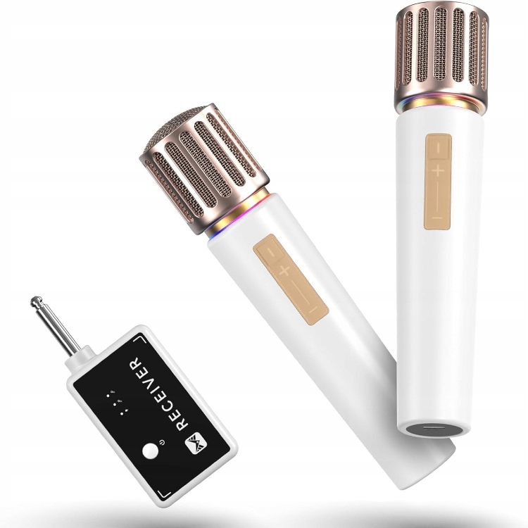 Sada 2 bezdrátových mikrofonů Karaoke Led