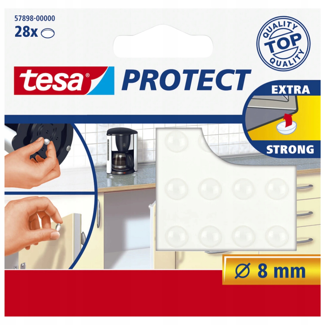 TESA ODBOJNIKI SAMOPRZYLEPNE SILIKONOWE PODKŁADKI WYGŁUSZAJĄCE 8MM 28SZT