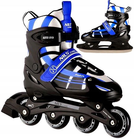 Kolečkové Brusle Brusle 2v1 2v1 Nastavitelné 35-38 Granátové ližiny Hliník