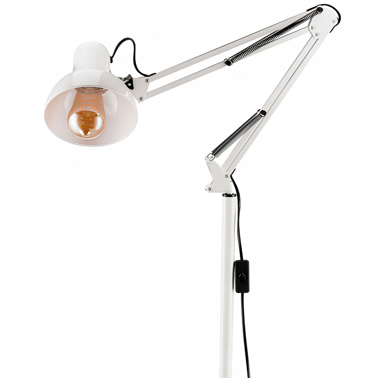 Lampa Stojąca Podłogowa LED E27 185cm do Salonu Stabilna Regulacja Biała Marka NNLED