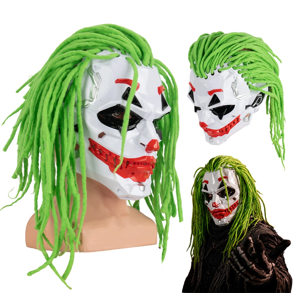 Maska klauna se zelenými Dreadlocky z Absu pro Halloween a cosplay