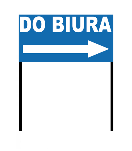 TABLICA SZYLD INFORMACYJNA DO BIURA PARKING 100x50 cm KONTRUKCJA 250 cm