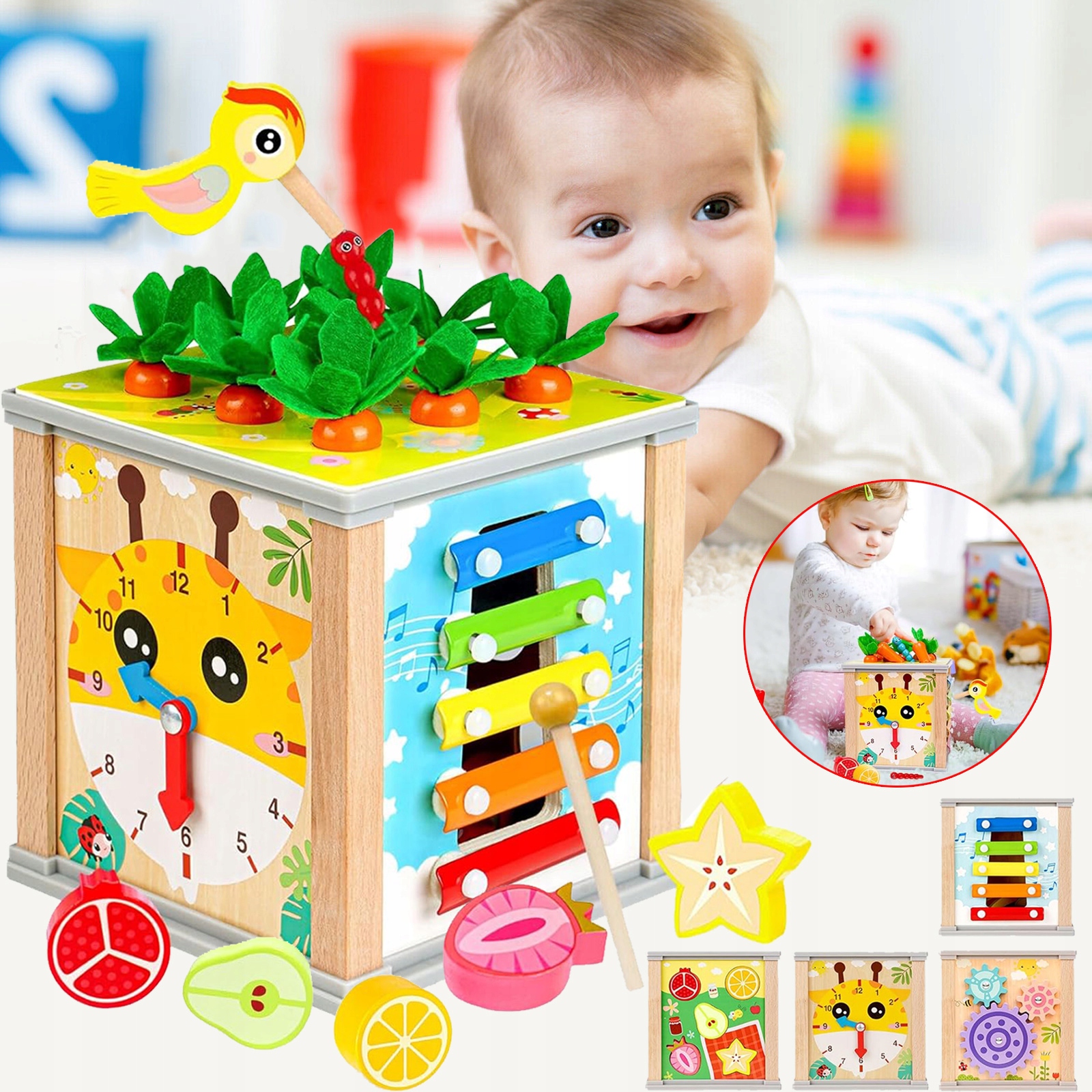 DREWNIANA ZABAWKA SENSORYCZNA, ZABAWKA MONTESSORI, PREZENT DLA DZIECI