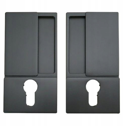 Zapustená kľučka Čierna verzia s vložkou Wave Włoska Komplet