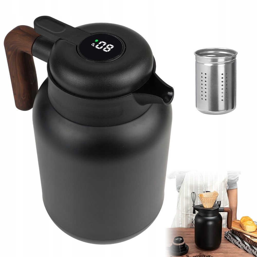 Dzbanek termiczny 1500ml z izolacją próżniową i wskaźnikiem temp.