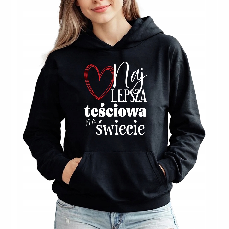 Mikina S Kapucí Černá pro tchýni Nejlepší tchyně na světě Vel M