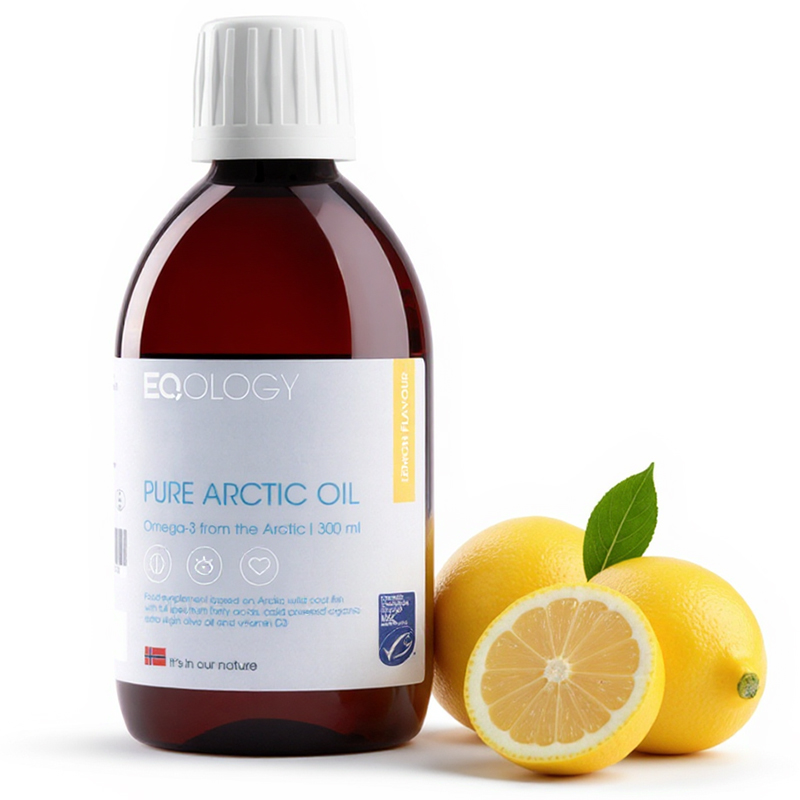 Eqology Pure Arctic Oil Lemon 300 ml Olej Omega-3 cytrynowy EPA+DHA=1420 mg