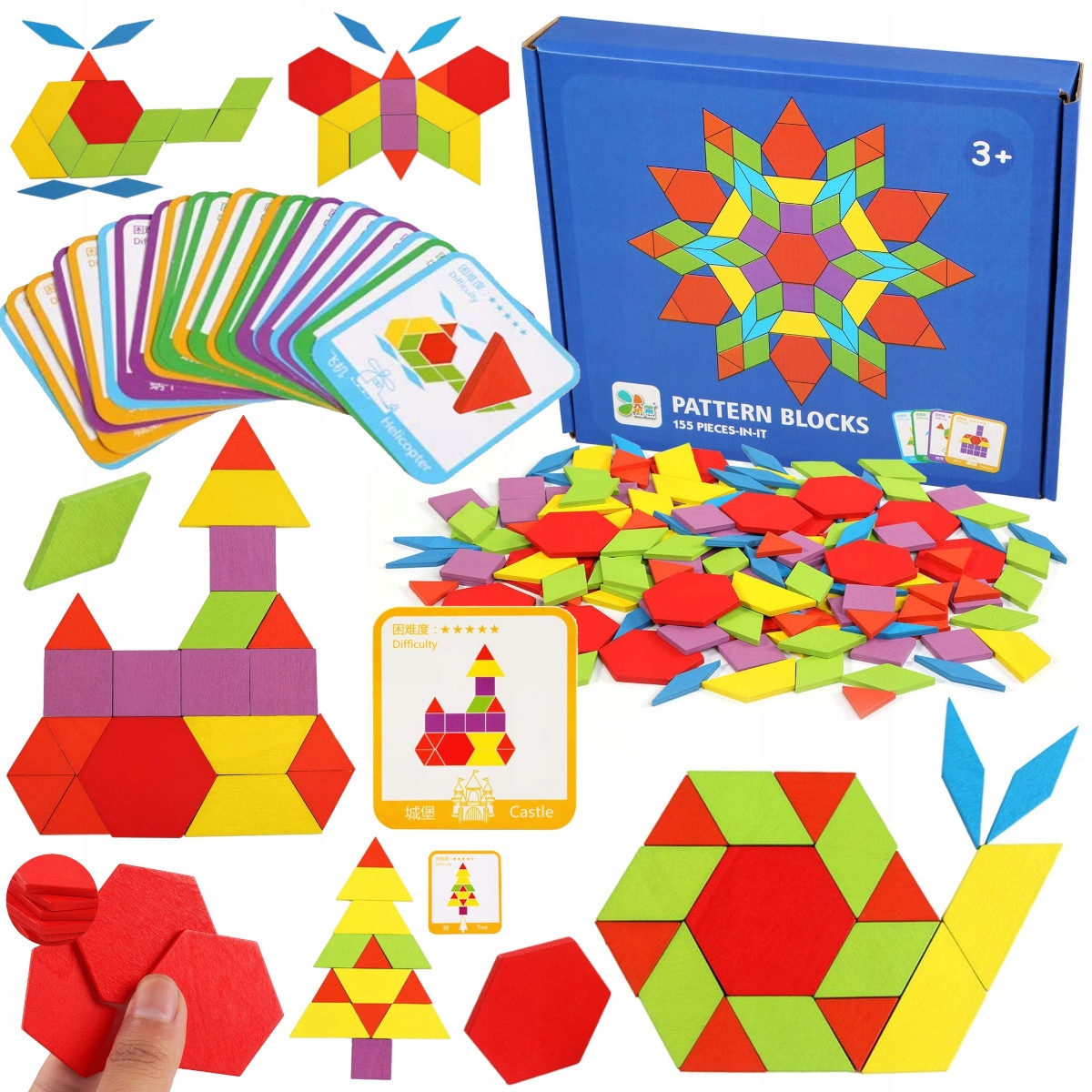 

Tangram Drewniana Układanka Klocki Puzzle Sorter