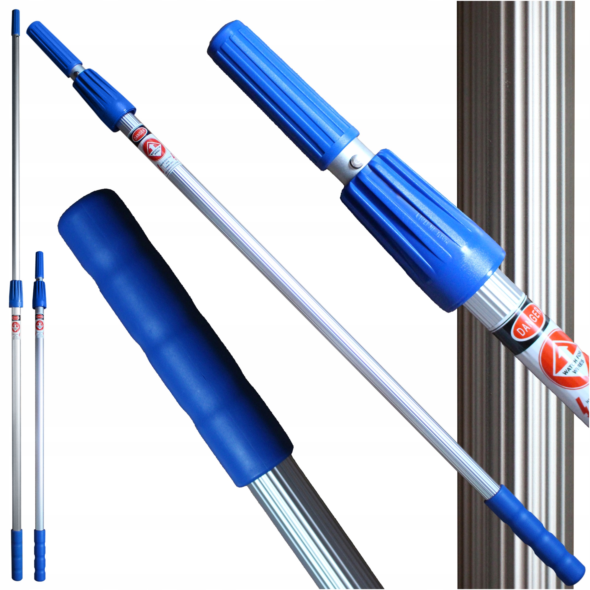 Levně Hliníková tyč na mop Teleskopická Raypath 165 cm pro okna a podlahy