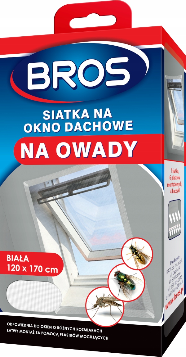 

Bros Siatka Na Okno Dachowe 120x170 cm Biała