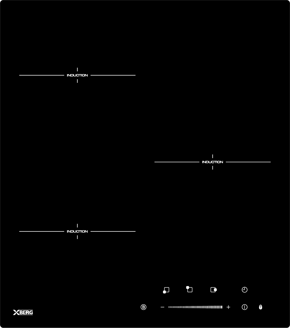 Płyta indukcyjna Xberg BRGI455N 45cm, 3 pola grzewcze, Booster, Timer