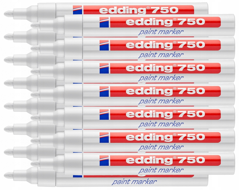 Marker biały lakierowy wodoodporny olejowy Edding do każdej powierzchni x15