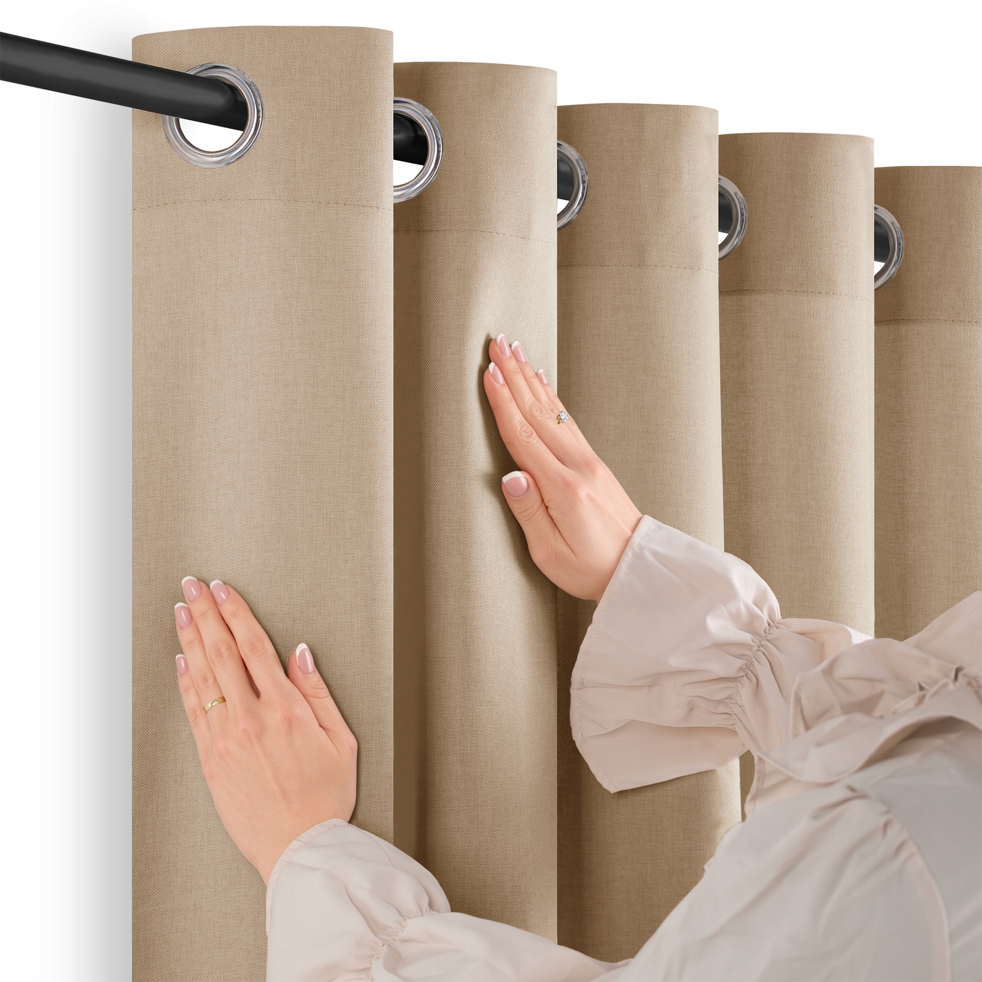 Filumi Záves s prirodzeným vzhľadom, priechodky do jedálne Tmavo Béžová 200x230