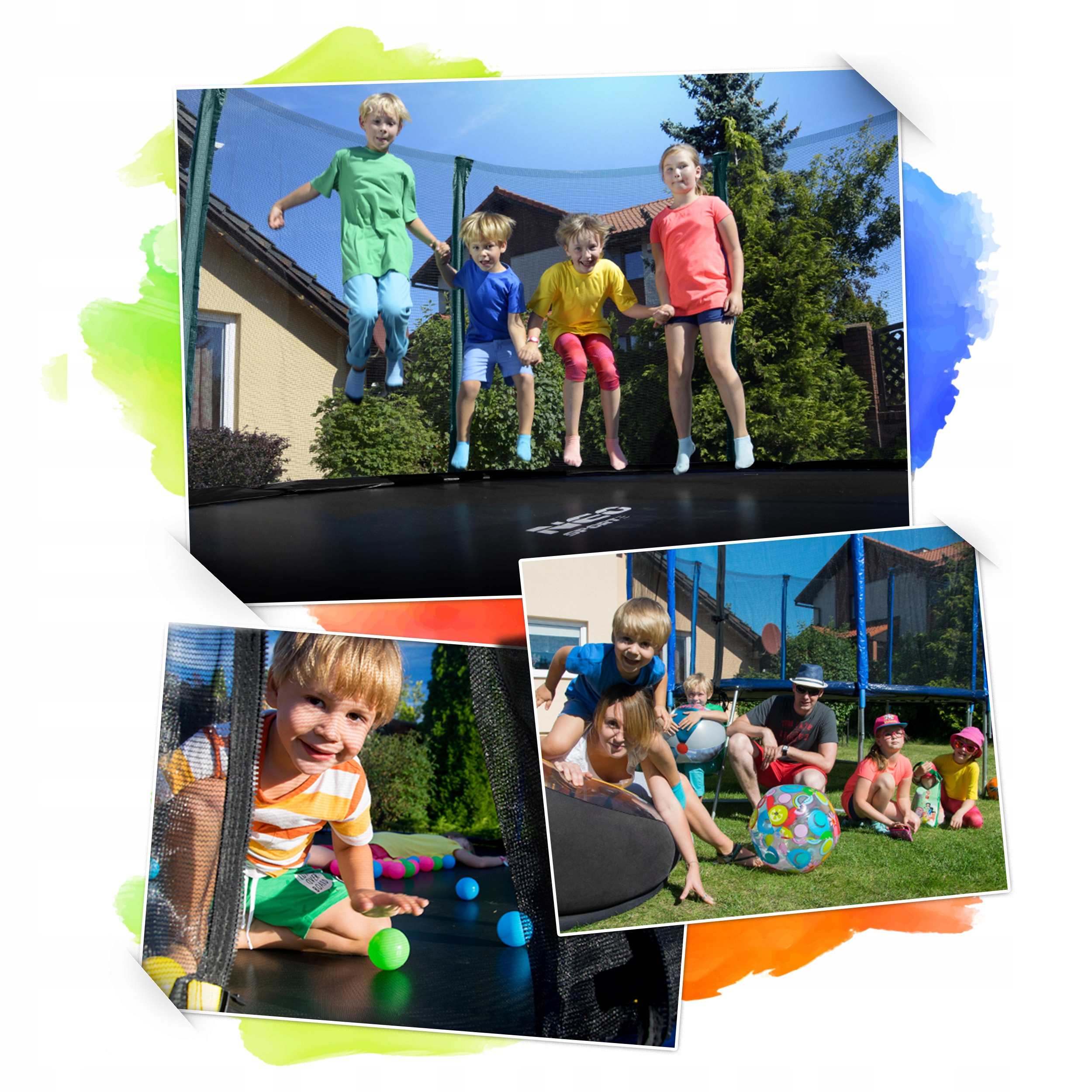 TRAMPOLINA Z SIATKĄ 140cm NEOSPORT DLA DZIECKA Rodzaj z siatką