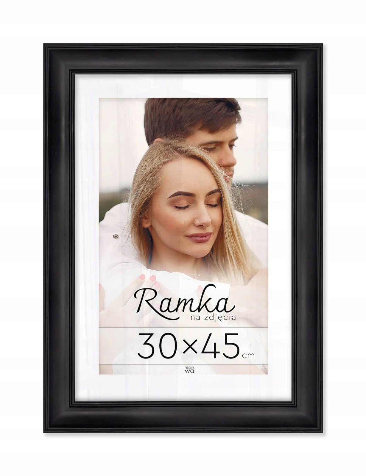 Czarna ramka na zdjęcia 30x45 cm Rama 45x30 cm Szerokość 30 cm