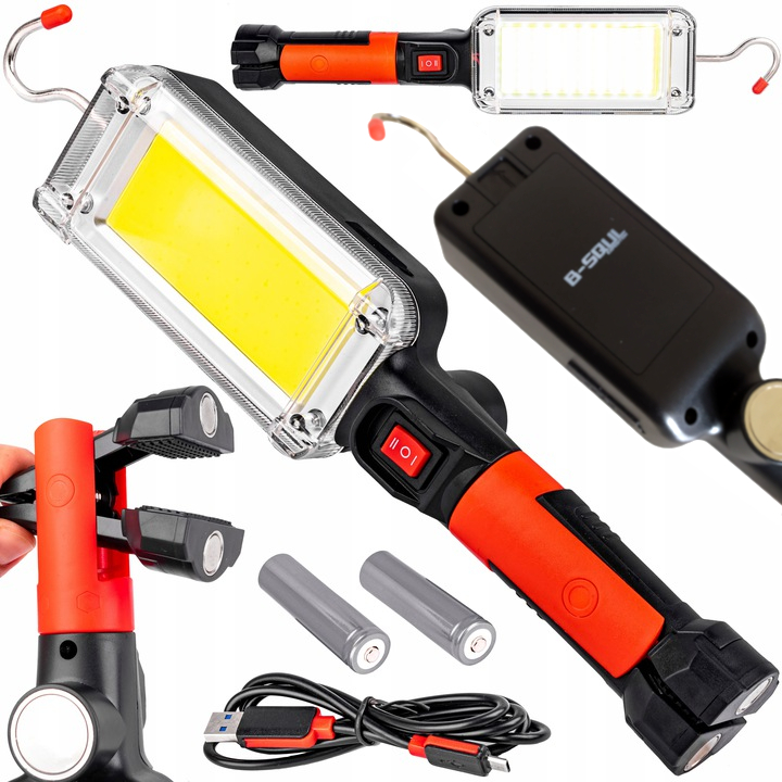 

Lampa Warsztatowa Led Cob Latarka Akumulatorowa