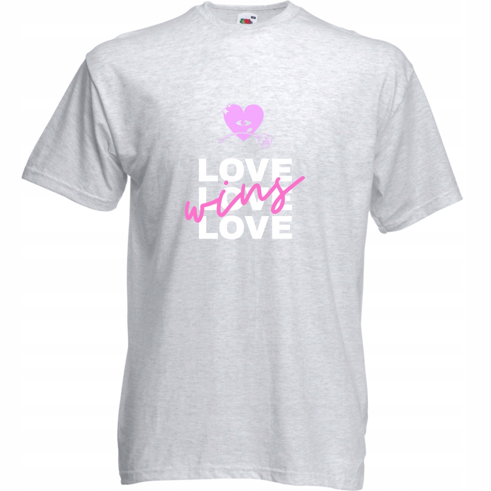 

Koszulka love wins miłość zwycięży M ash szara