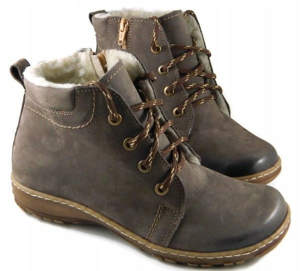 

Ocieplane Trzewiki Kozaki Skóra Nat. UNI-1