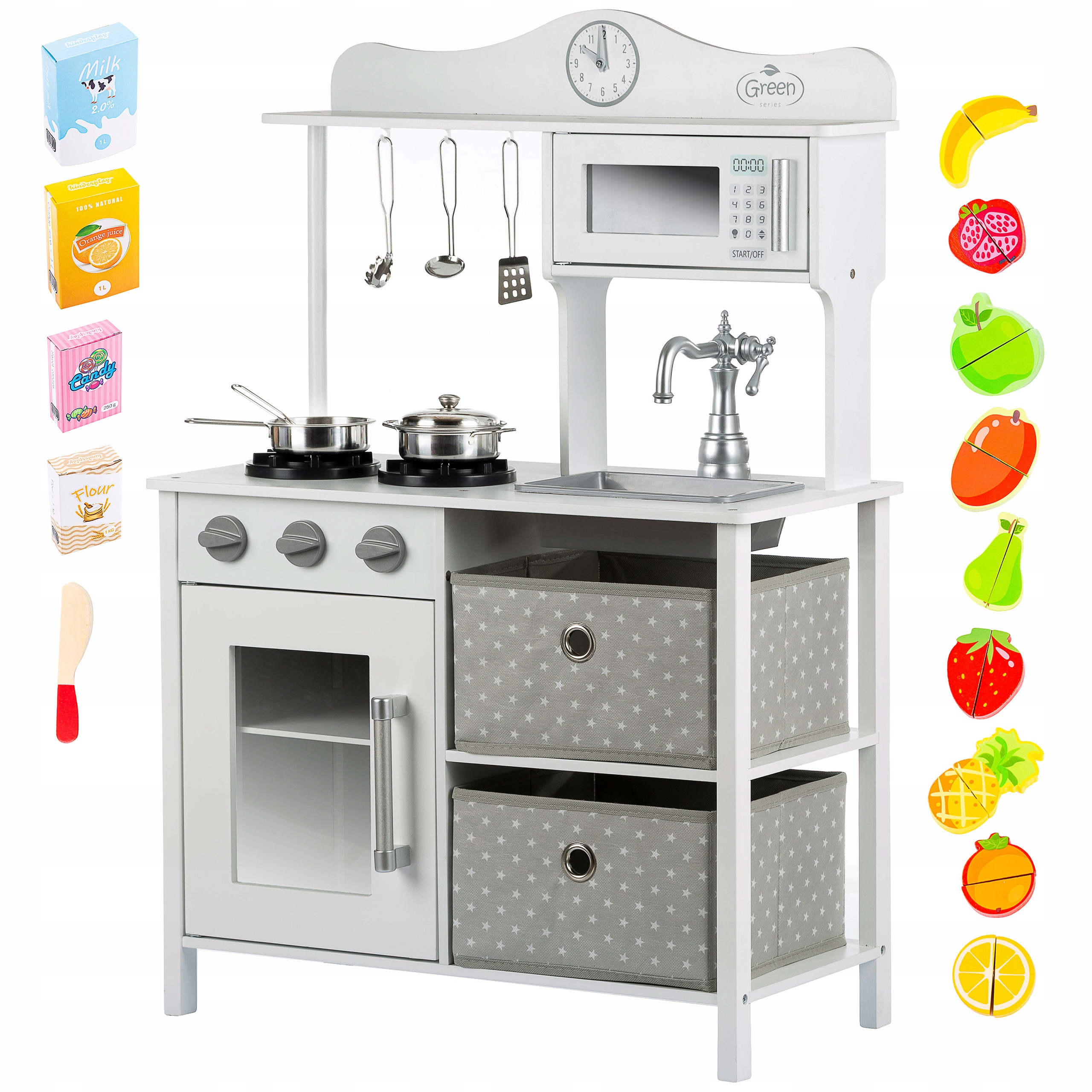 KINDERPLAY DREWNIANA KUCHNIA DLA DZIECI ŚWIATŁO AKCESORIA OWOCE WARZYWA Certyfikaty, opinie, atesty CE EN 71