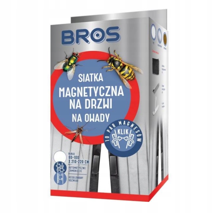 

Moskitiera magnetyczna na drzwi Bros 1 x2,2m biała