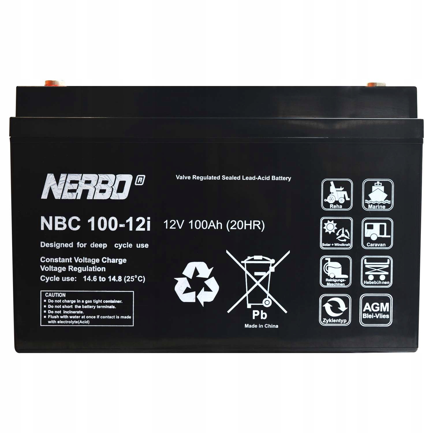 Nerbo NBC100-12i 12V 100Ah Agm Nbc 100-12i