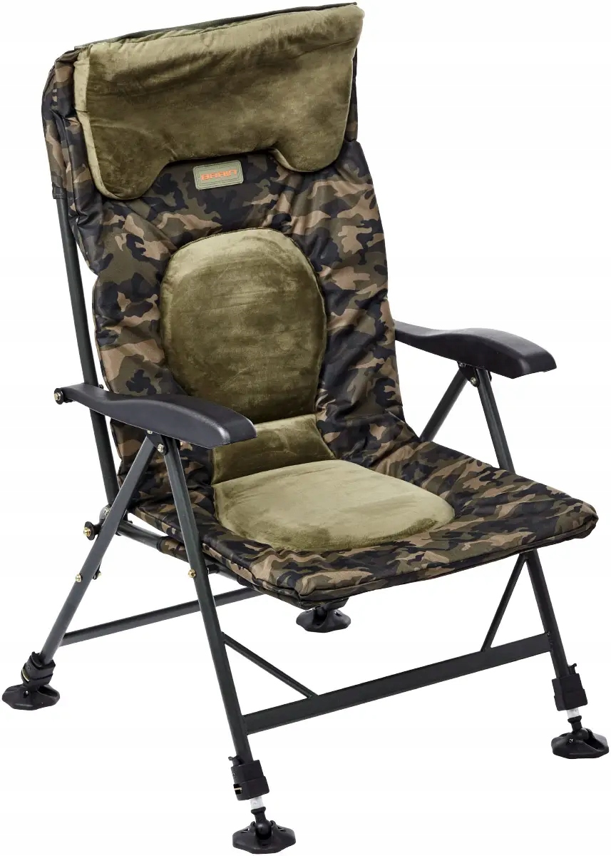 Fotel Wędkarski Rególowany Z Podłokietnikami Brain Recliner Plus zielony
