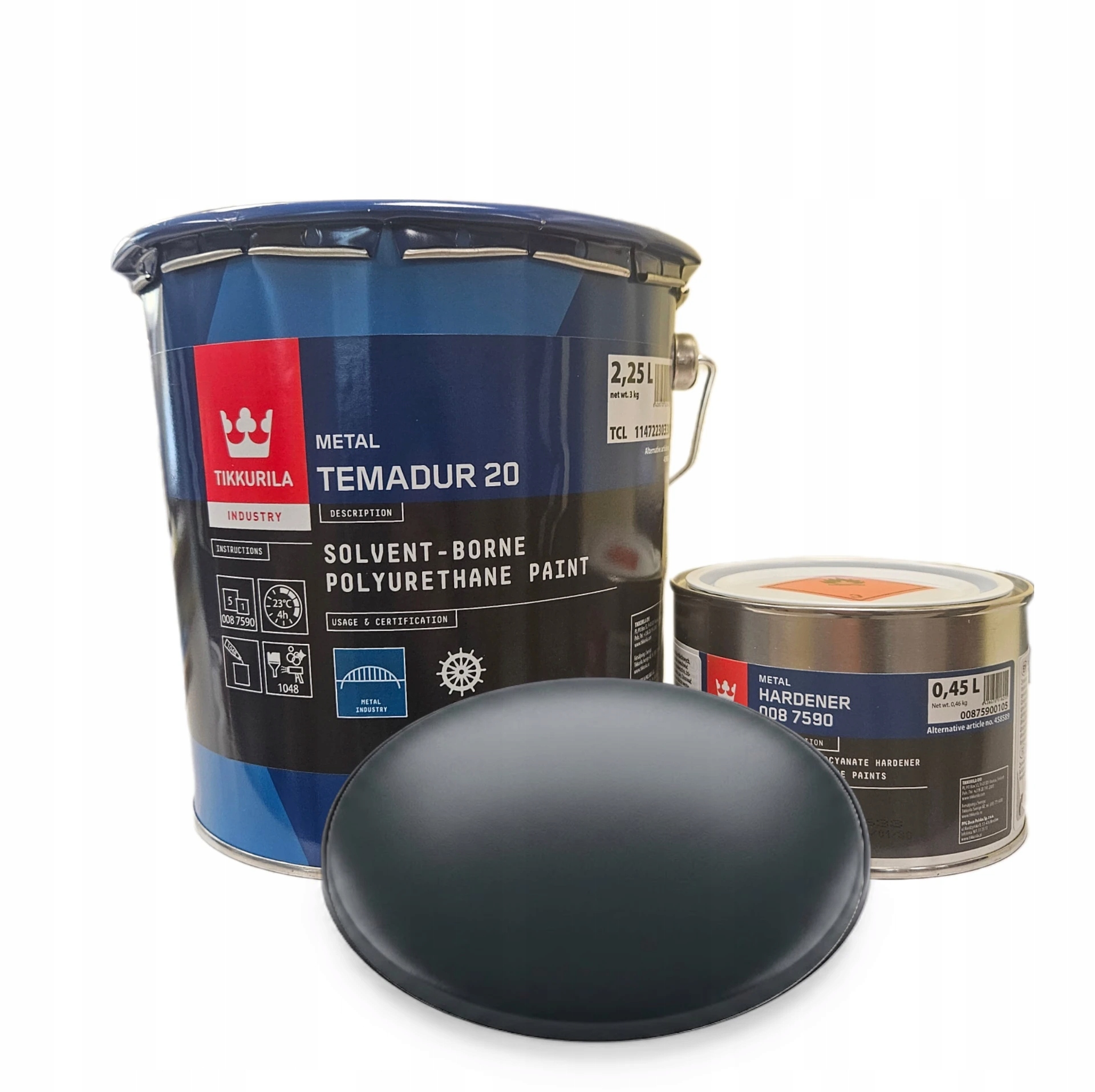 Tikkurila Temadur 20 Ral 7016 antracyt półmat Farba Poliuretanowa 3L