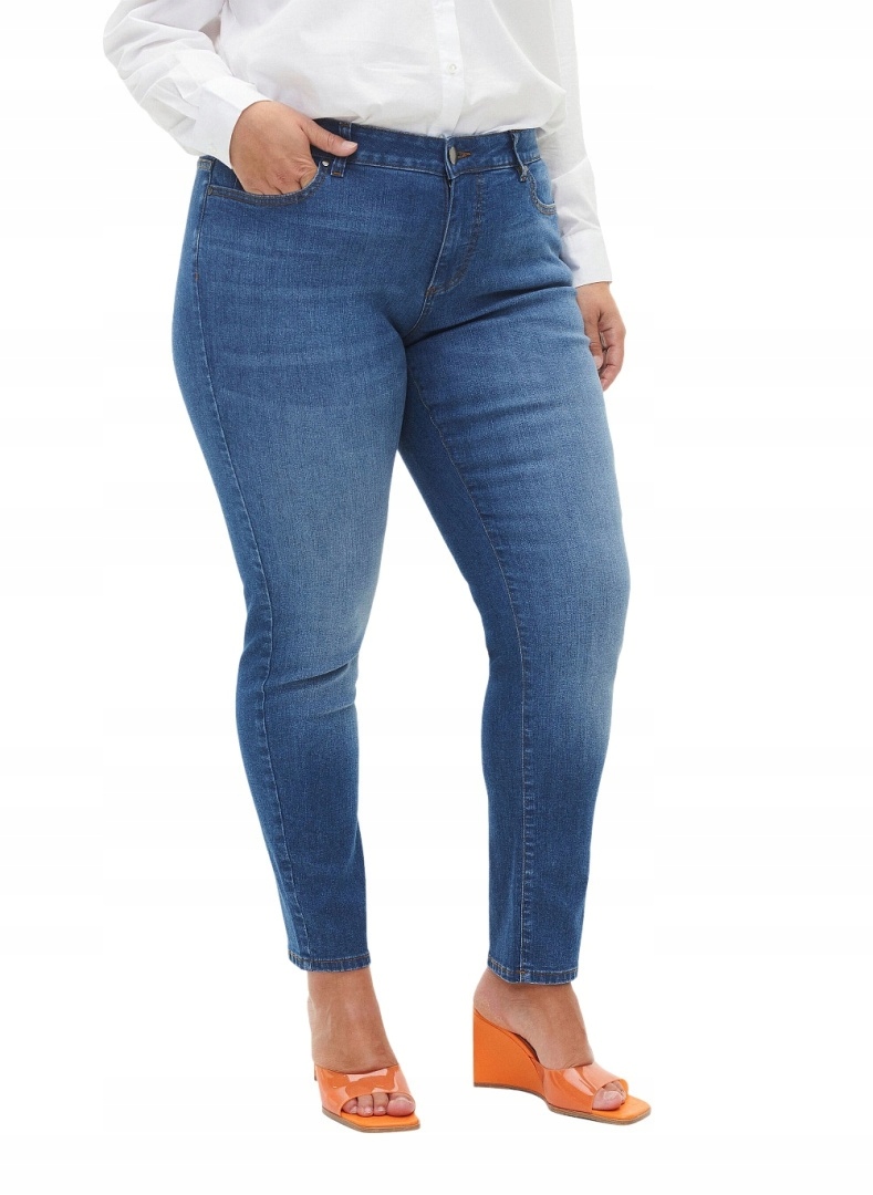 Trubičky Plus Size Zizzi Modré Kalhoty Džíny Slim Fit N82 009D 60