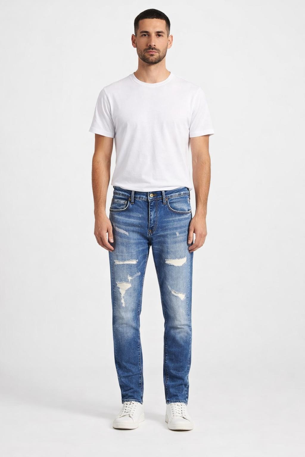 Pepe Jeans Pánské Nízké Oděrky Trubičky Modré 30/32 Awa