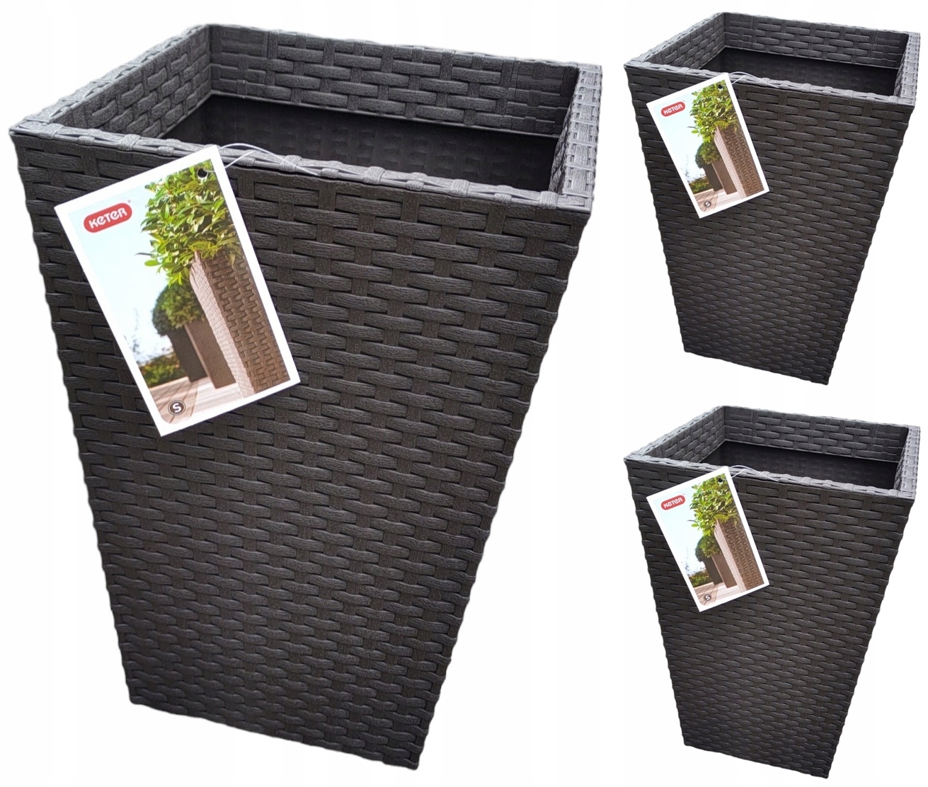 Keter Kvetináč Ratan Kvetináč Hnedý 3X M 55 L Ratan