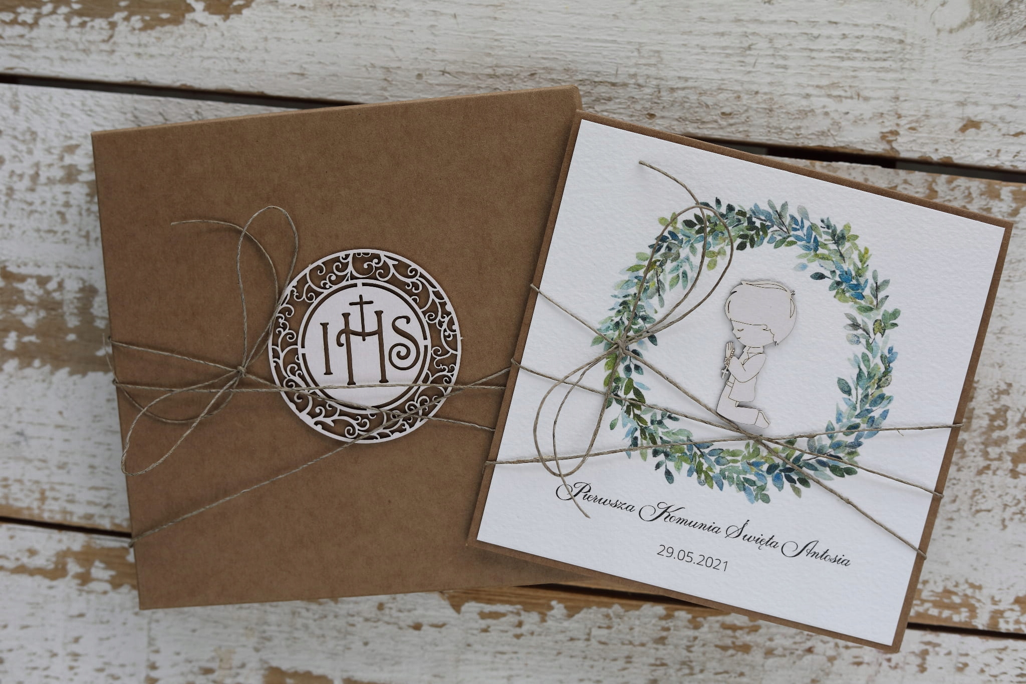 Ručně vyráběná společenská pohlednice od kmotra, kmotry