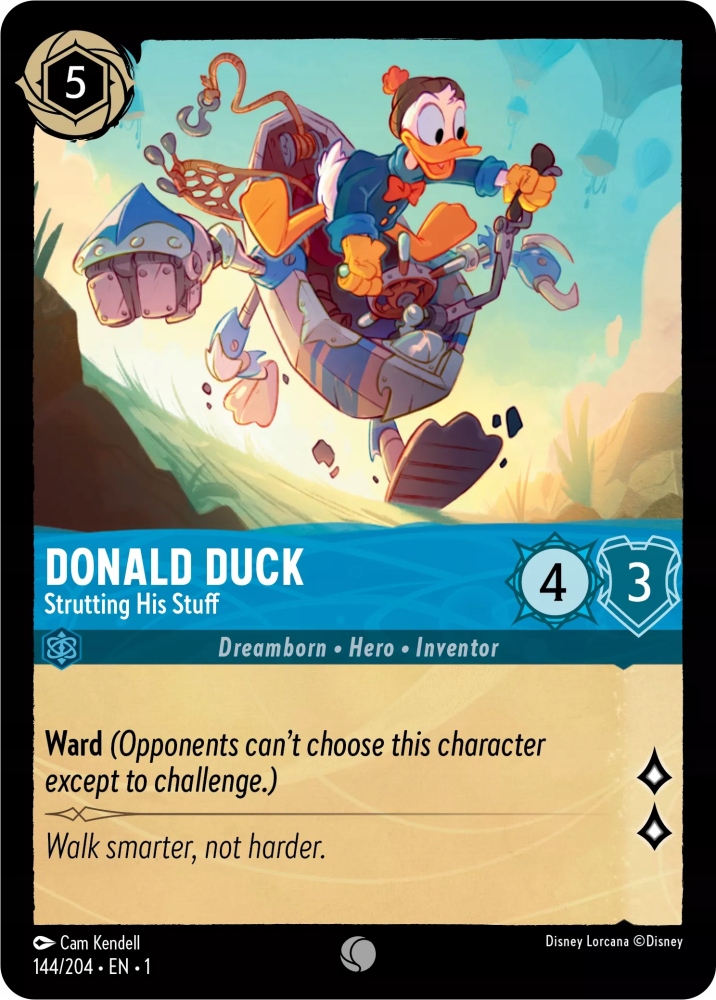 Disney Lorcana Donald Duck, Strutting His Stuff 1TFC #144 Foil