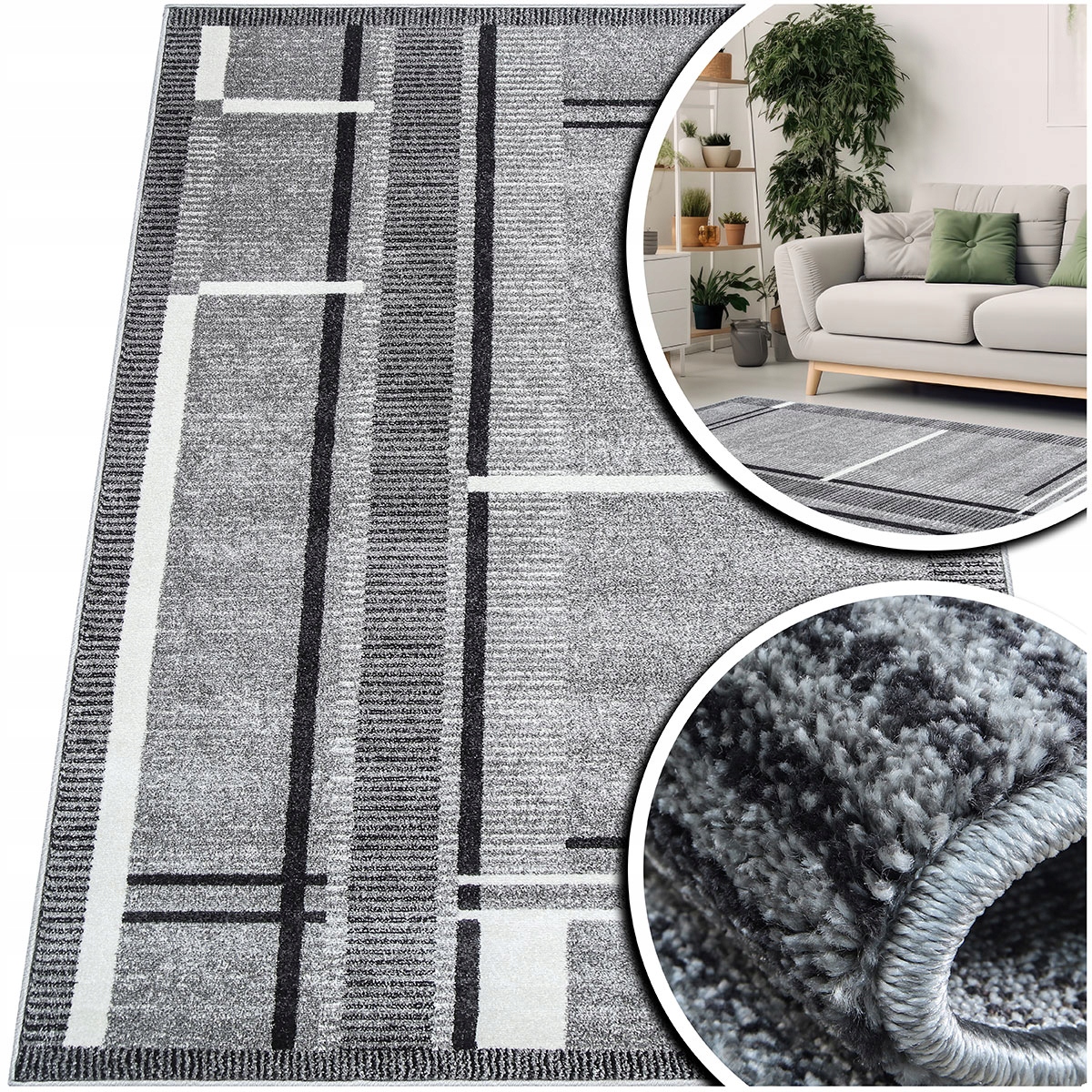 Černý Koberec Do Obývacího Pokoje Adventure Fryz Miekki Šedý Koberec Do Pokoje 160x230