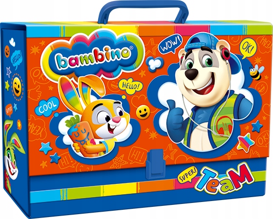 TECZKA Z RĄCZKĄ GRUBA TWARDA XL A4 BAMBINO MINI ZOO DUŻA LAMINOWANA