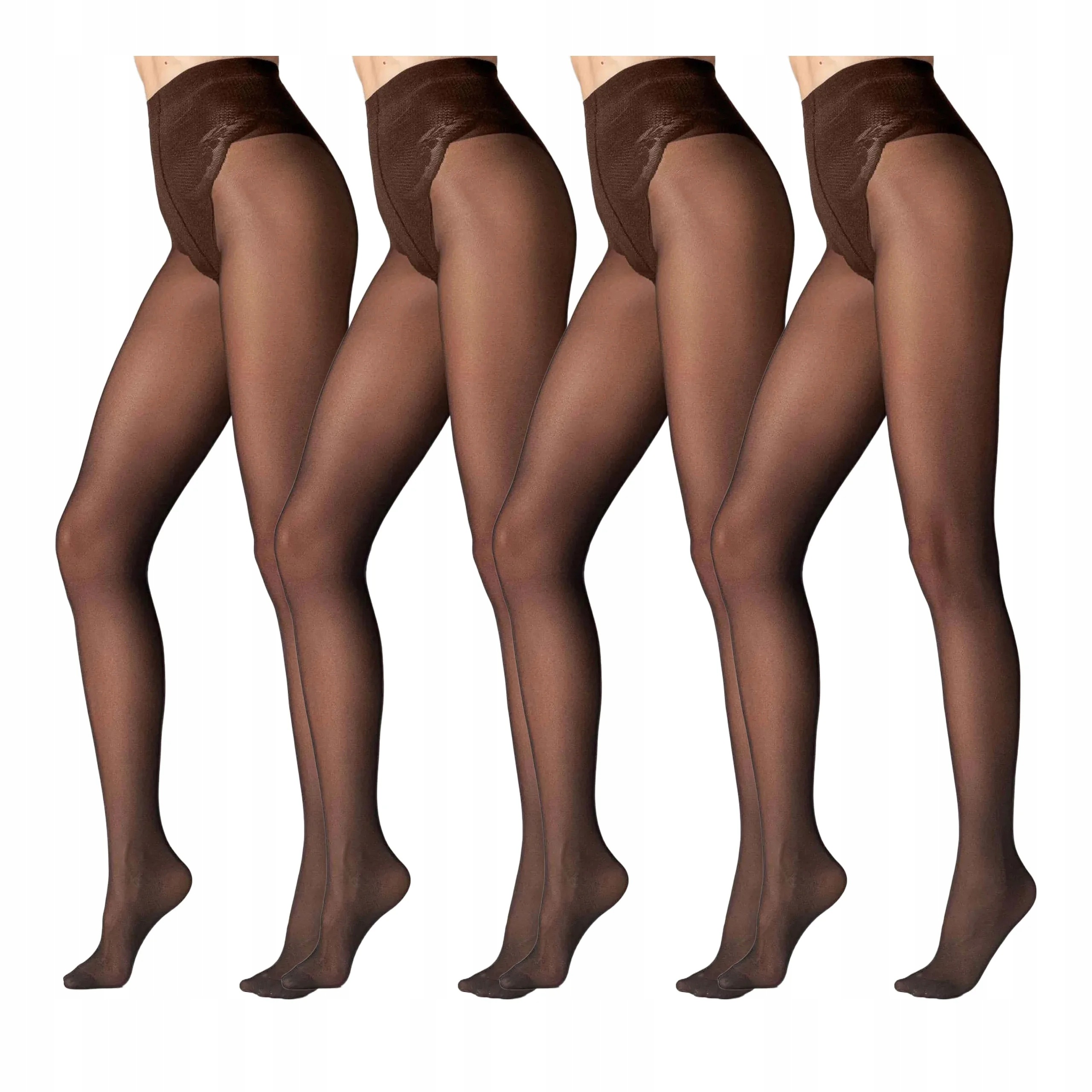 4 páry Punčocháče s modelovací kalhotkovou částí, 4 x Káva 3-M