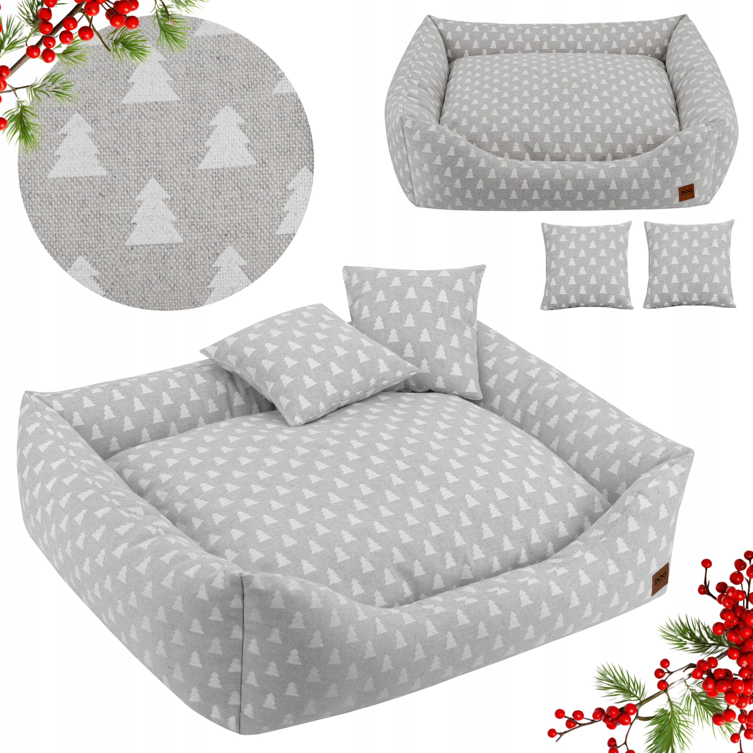 Levně Vánoční Pelíšek 2 Polštáře Pro Psa Kočku Pohovka 70X60 Vánoční Stromček