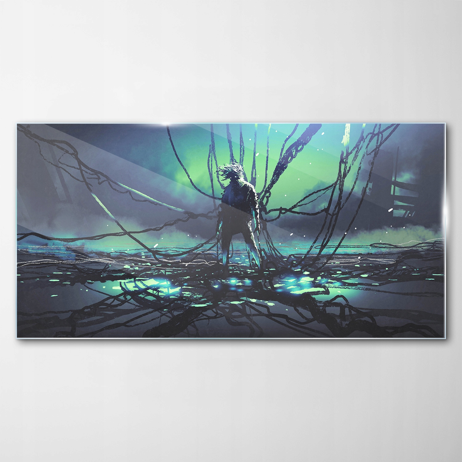 

Hartowany Obraz Szklany Futurystyczne Kable 140x70