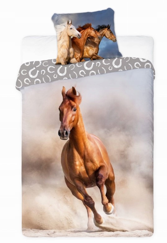 Komplet pościeli z KONIEM 100% bawełna FARO