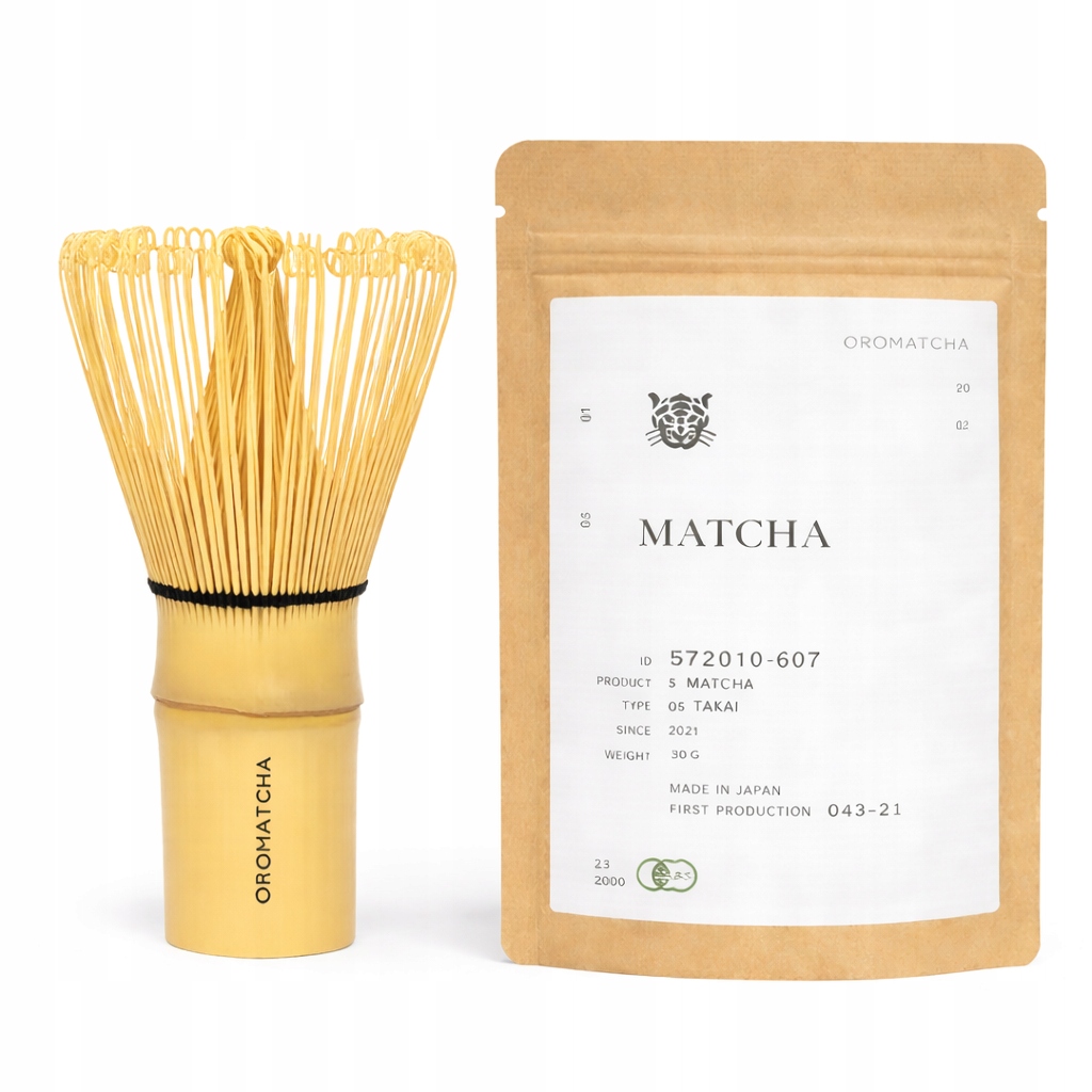 Premium Oromatcha Herbata Matcha Takai Japońska 30g Bambusowy Chasen