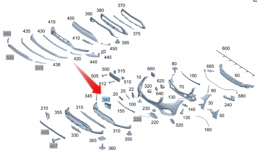 Volant Vzduchu Mercedes A2538851102