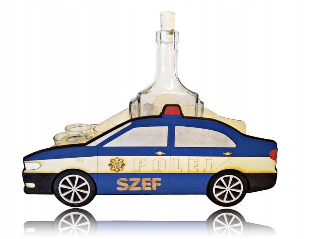 

Kieliszki karafka auto Policjant prezent Szef -owa